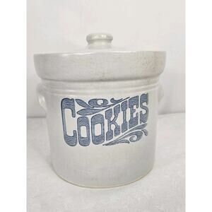 Cookies Pfaltzgraff USA Ceramic Stoneware Cookie Jar w Lid Pottery 7"